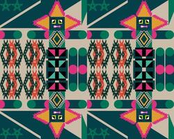 Geometric Folk Motif Modern Ethnic Robot Tribal Navajo For Wrapping Paper Graphic Printing. vector