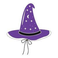 Flat illustration of purple witch hat vector