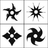 Ninja star collection isolated on a white background illustration vector