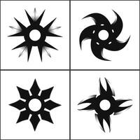 Shuriken star set isolated on a white background illustration vector