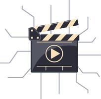 Clapperboard isolated on a white background creative illustration vector