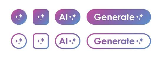 Ai generate button set vector