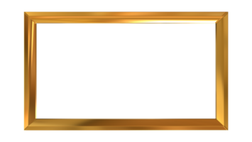 3d golden photo frame rendering, design element png