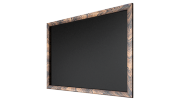 3D Chalk Blackboard with wooden frame 3D rendering on transparent background png