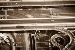 Top view of highway interchange in Dubai photo