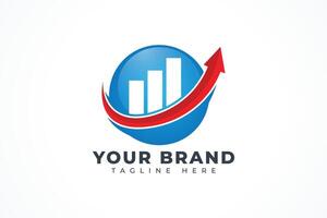Global Accounting, Marketing Financial Chart and Arrow logo design vector