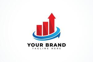 business finance chart arrow logo design element vector