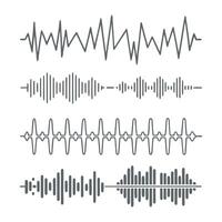 Minimalist Sound Wave Art Design Set vector