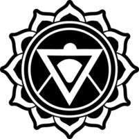A glyph style icon of ground chakra symbol vector