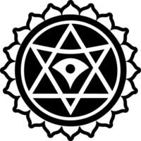 A glyph style icon of divine energy symbol vector