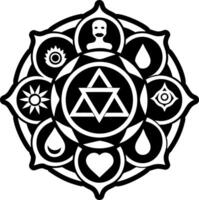 A solid style icon of body chakra symbol vector