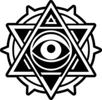 A glyph style icon of mystical eye symbol vector