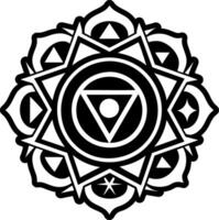 Chakra benefit symbol icon in solid style vector