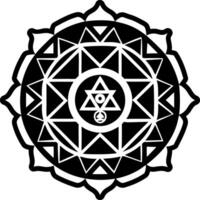 Geometric mandala symbol icon in solid style vector
