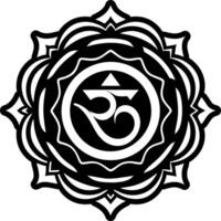 A solid style icon of emotional chakra symbol vector