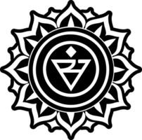 Solar chakra symbol icon in solid style vector