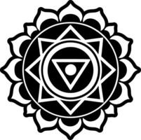 Chakra symbol icon in solid style vector