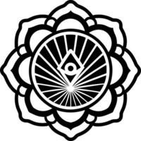 A filled style icon of chakra pattern symbol vector