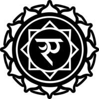 Sanskrit symbol icon in filled style vector
