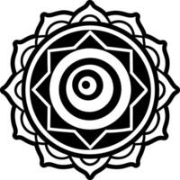 A glyph style icon of spiral pattern symbol vector