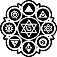 Chakra signs symbol icon in solid style vector