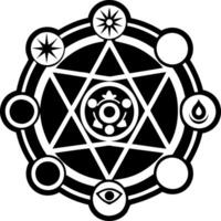 A glyph style icon of linked chakra symbol vector