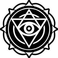 Third eye icon in filled style vector