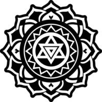 A solid style icon of wisdom mandala symbol vector