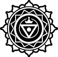 A filled style icon of passion chakra symbol vector