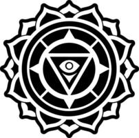 Natural chakra symbol icon in solid style vector
