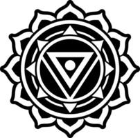 A filled style icon of manipura chakra symbol vector