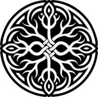A glyph style icon depicting chakra root symbol vector