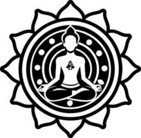 Aura chakra symbol icon in solid style vector