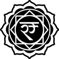 A glyph style icon of sanskrit sign symbol vector