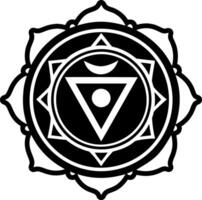 A solid style icon of air chakra symbol vector