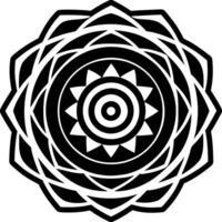 A filled style icon of chakra design symbol vector