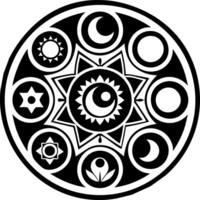 Moon phases symbol icon in solid style vector