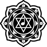 Music chakra symbol icon in solid style vector