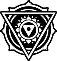 Sacred triangle symbol, glyph style icon vector