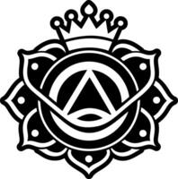 A filled style icon of crown chakra symbol vector