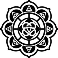 Chakra wheel icon in glyph style vector