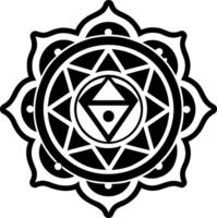 A filled style icon of aromatherapy chakra symbol vector