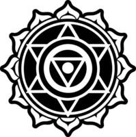 Personality chakra symbol icon in solid style vector