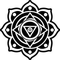 Chakra motif icon in glyph style vector