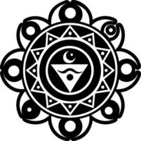 A solid style icon of joy chakra symbol vector
