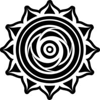 A glyph style icon of chakra spiral art vector