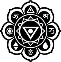 A glyph style icon of chakra elements symbol vector