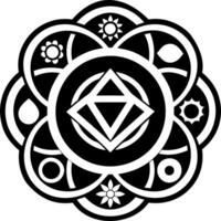 Chakra flower icon in glyph style vector