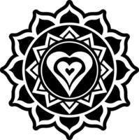 Heart chakra symbol icon in solid style vector