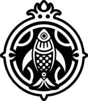 A filled style icon of maori fish symbol vector
